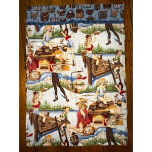 Alexander Henry The Great Outdoors Queen‎ Pillowcase Western Pinup Rockabilly